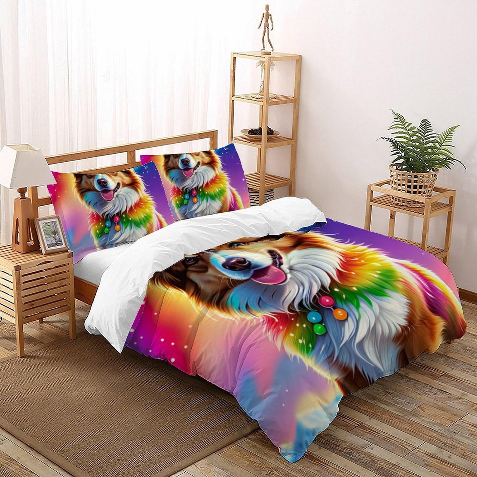 Ensemble de parure de lit 3D enfant simple housse de couette 260x220cm et taies d'oreiller