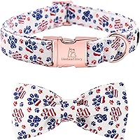 Vista 17 de Lionheart glory Collar de perro con bandera estadounidense, collar de lazo para perro del 4 de julio, resistente y ajustable, patriótico