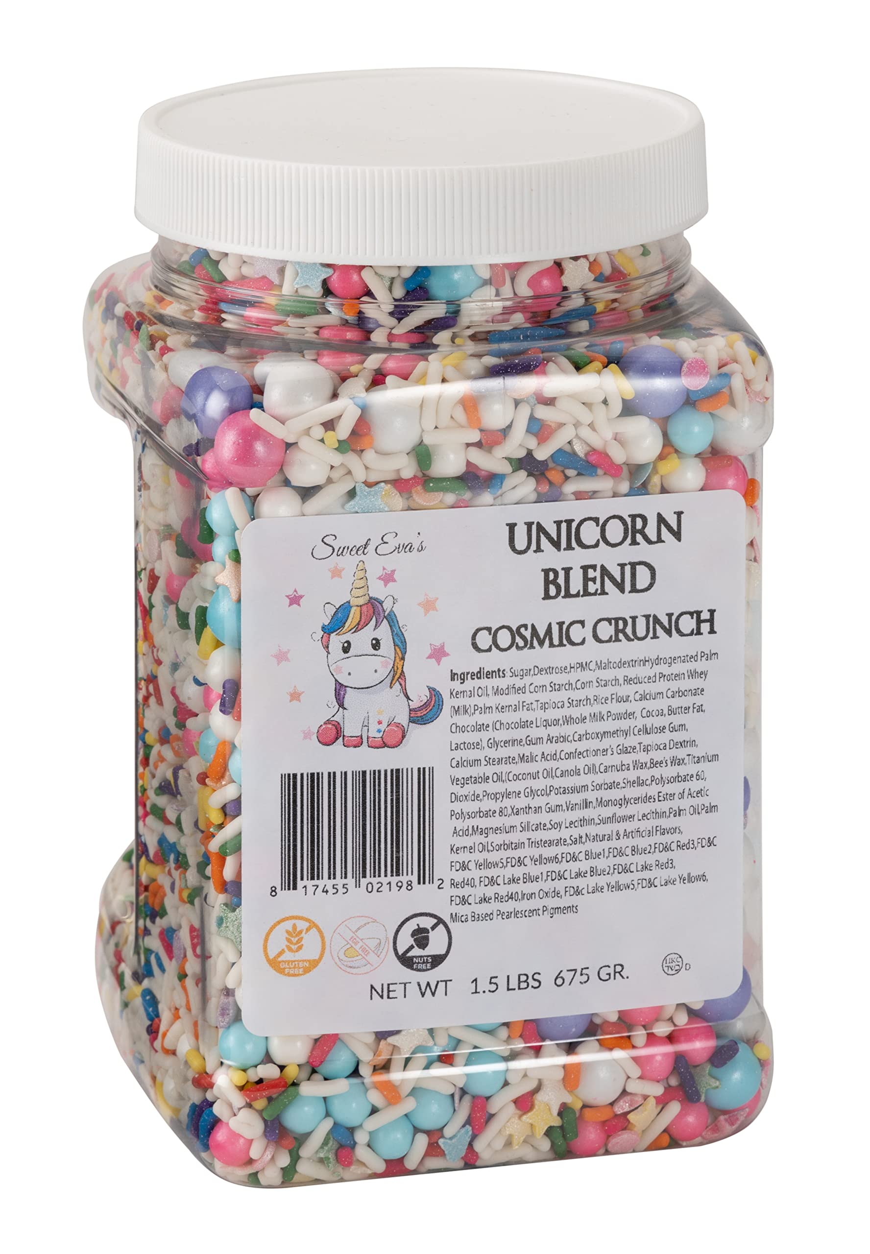 UNICORN BLEND COSMIC CRUNCH - Gluten-free,Egg Free,Nuts Free,Kosher,Sprinkle Medley Mix,For Baking,Decorating,Cookies,Cupcakes,Cakes,Topping,Jimmies,