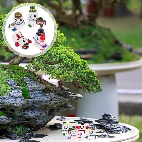 Miniatura 3 de EXCEART 4 figuras miniatura de Navidad, adornos de muñeco de nieve, jardines de hadas, accesorios de Navidad, figuras de globo de nieve,