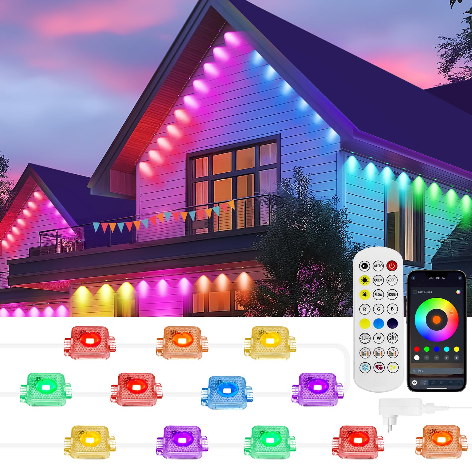 Permanente Außenbeleuchtung 30m RGBIC LED Streifen Produktbild-Vorschau 4