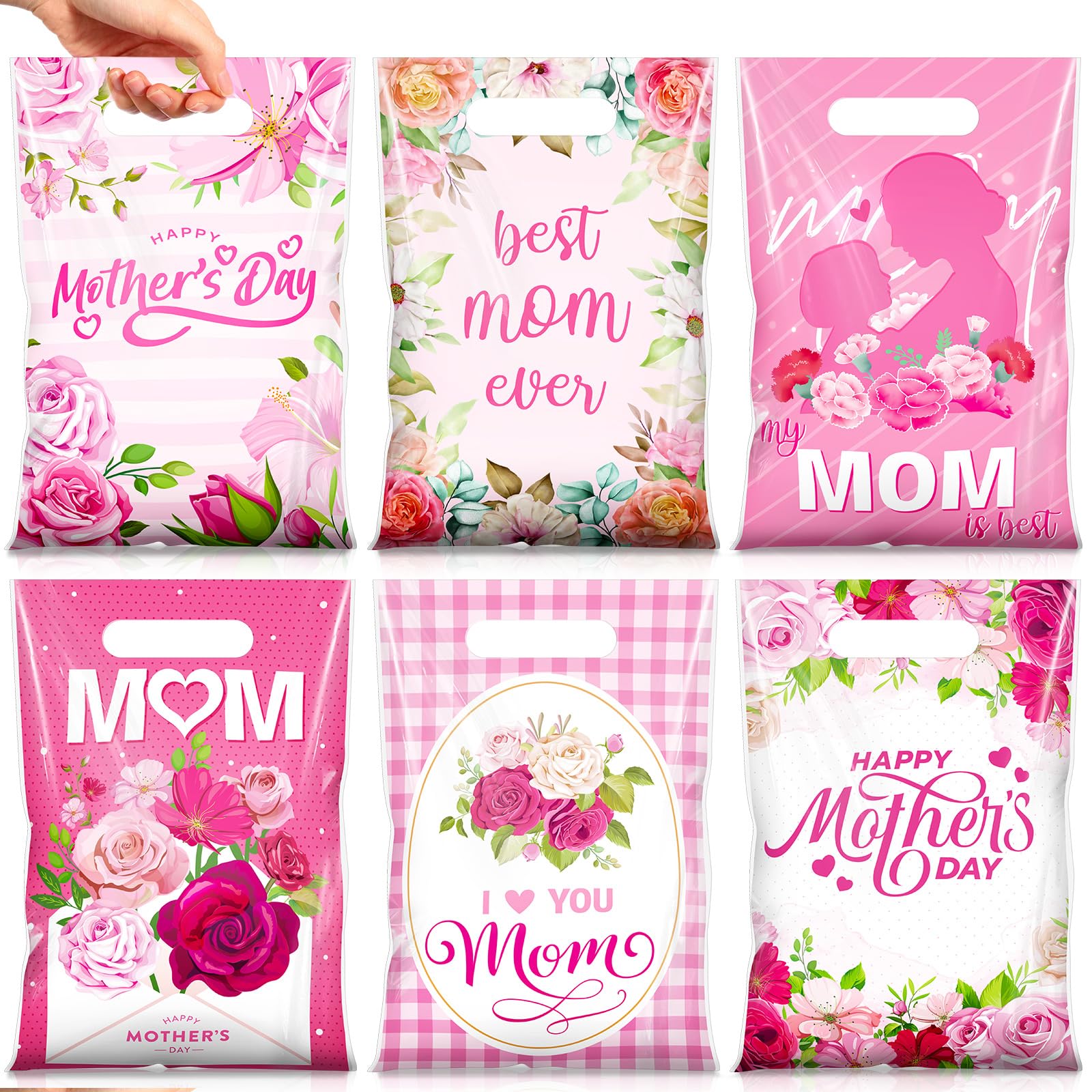 Amazon.com: Teenyyou 60 Pcs Mother's Day Bags with Handles Small