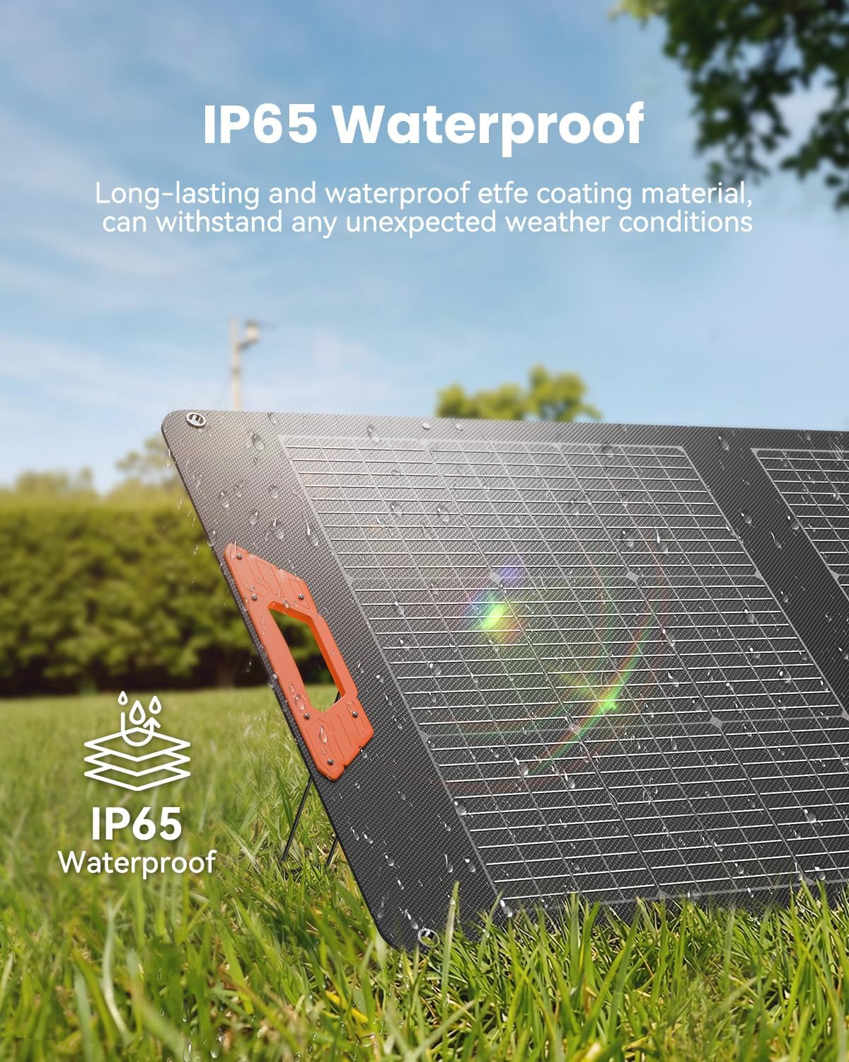 100W Portable Solar Panel for Power Station - 24% Efficiency Bifacial Solar Panels with MC4 Output, 5-in-1 Cable, IP65 Waterproof Foldable Solar Charger for RV Camping, Off-Grid, Blackouts