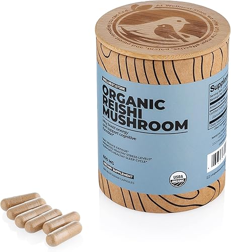 Miniatura 10 de Suplemento orgánico de hongo Reishi (60 cápsulas vegetales) extracto de ganoderma - Suplemento de apoyo inmunológico aumenta la energía + apoya la