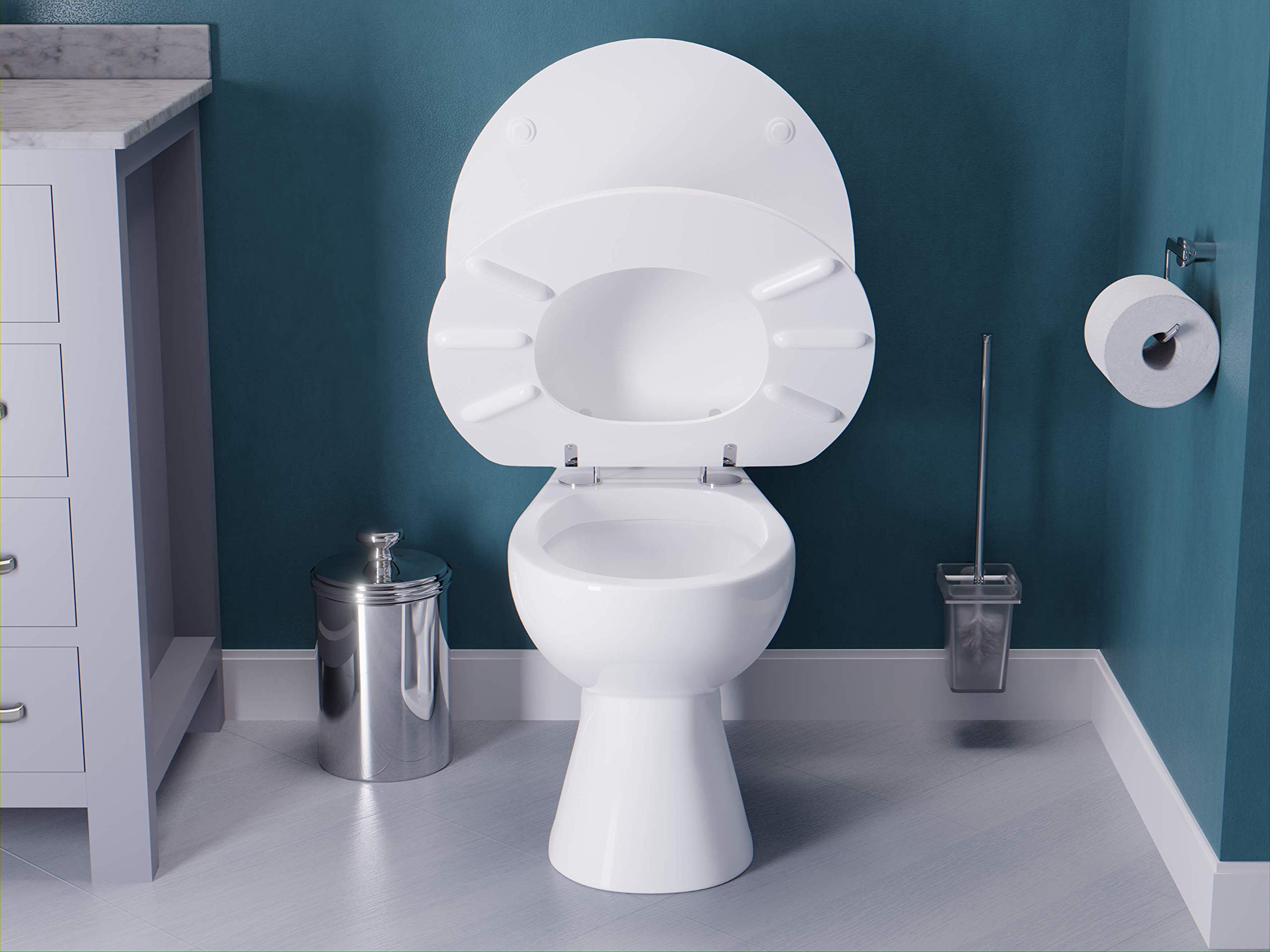 Blanc De Toilette Clipsable Plastique Cuvette WC