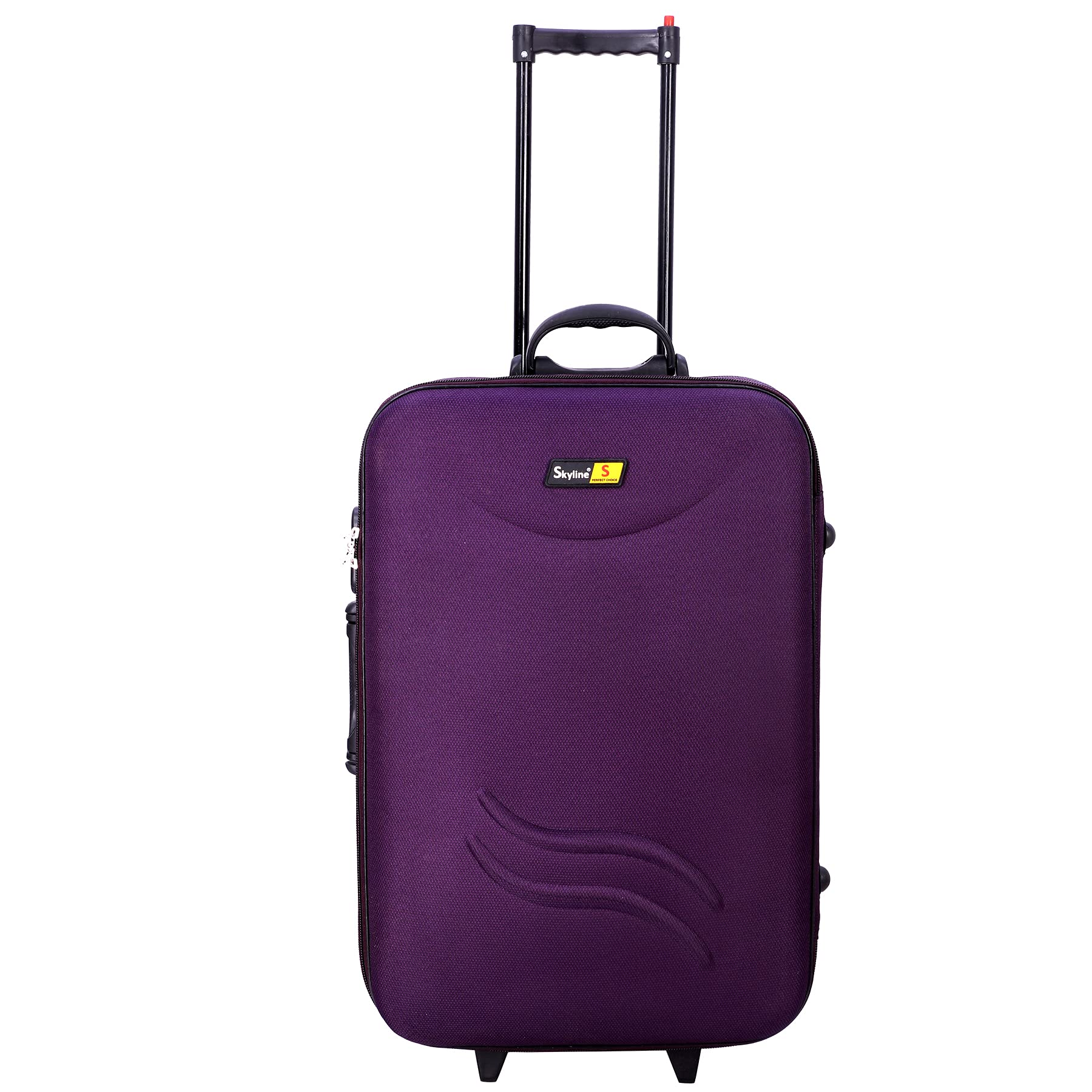 Expandable Polyester Soft Case Trolley Bag/Suitcase with Number Lock with 3 Wheels for Men and Women (22Inch)-Purple-image-1