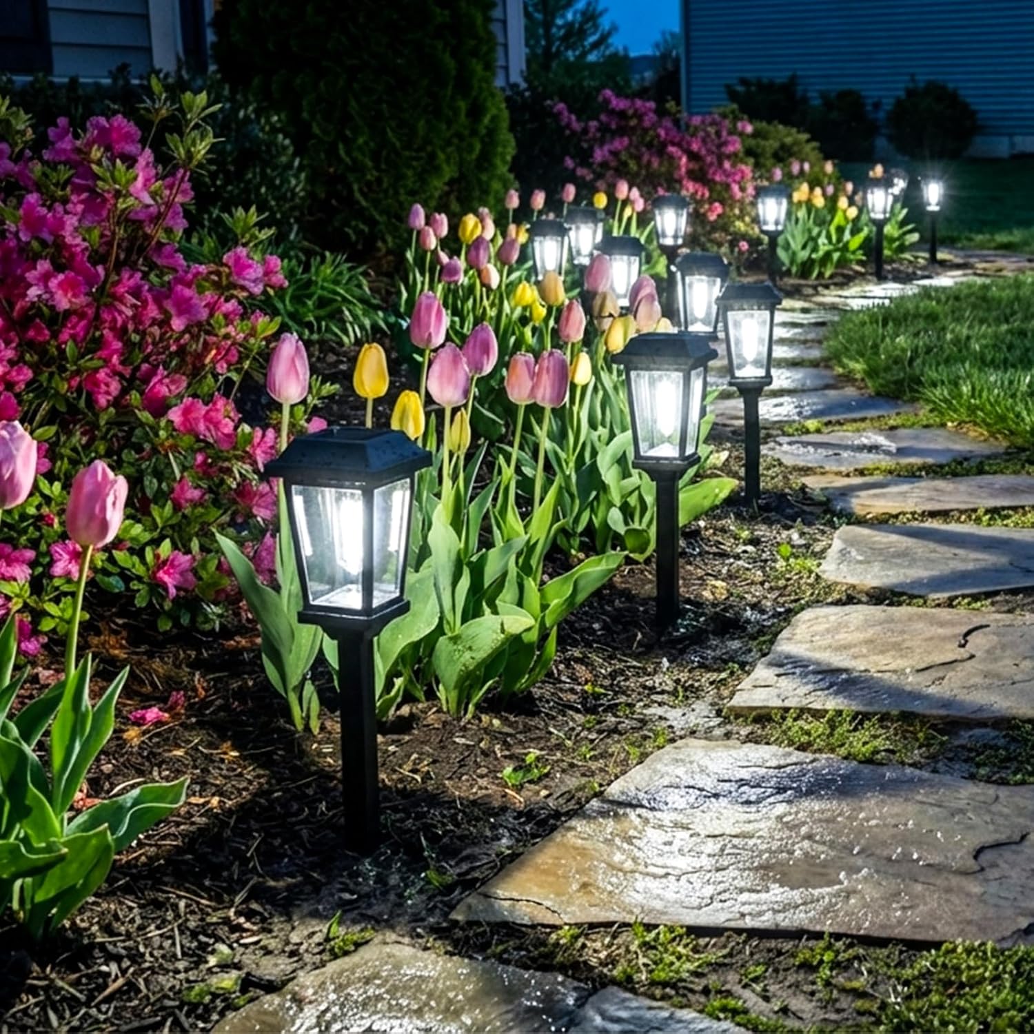 10 Pack Solar Pathway Lights Outdoor, Auto On/Off LED Solar Garden Lights, Decorative Landscape Lighting for Path Yard Walkway Driveway
