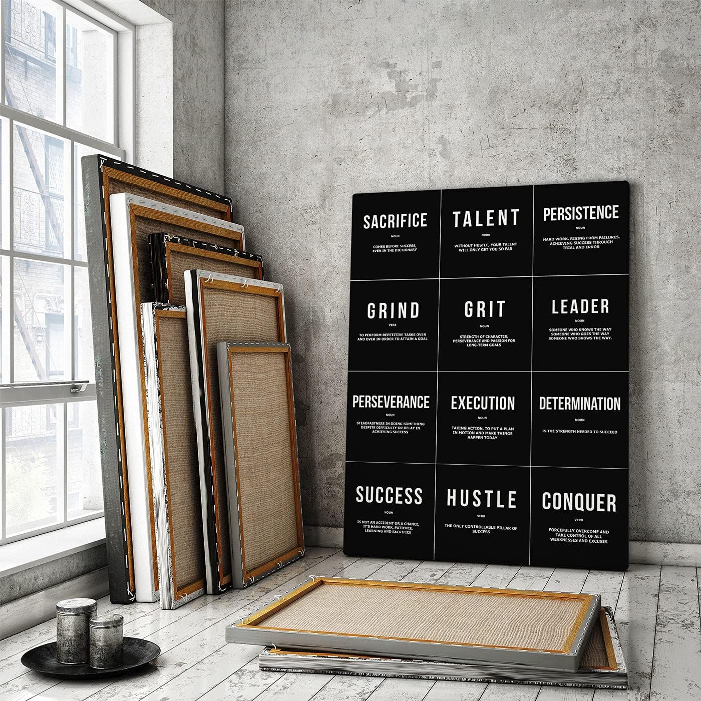 Buy Canvas Print Motivational Noun Verb Definitions Wall Art