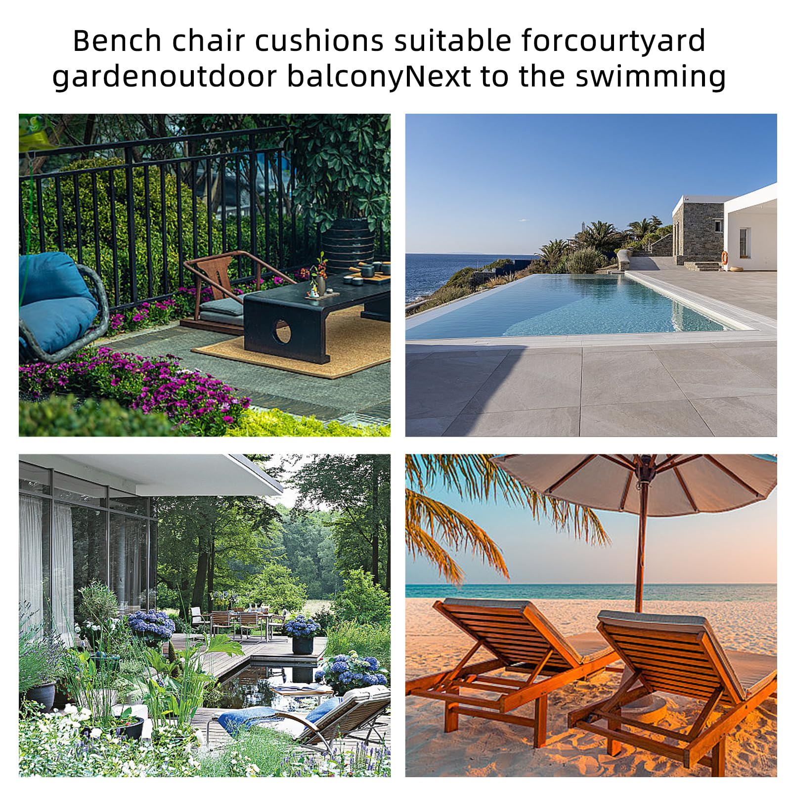 Liegenauflage, Auflage für Gartenliege 155 x 48 x 8 cm, Polsterauflage für Sonnenliege, Ideal für Rattanstuhlkissen, Sofakissen, Liegestuhl-Kissen, Faux Leinen Chaise Lounge Kissen (Rosa)