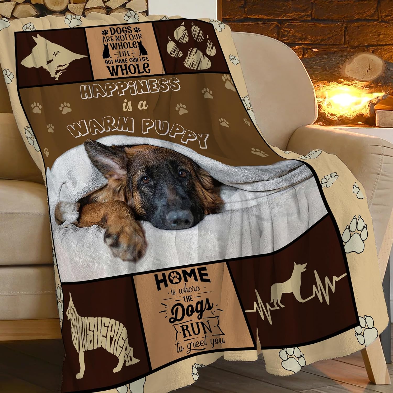 German Shepherd Blanket Funny German Shepherd Dog Throw