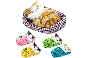 5Pcs Cat Nap Toys for Kids Boys Girls, Fluffy Mini Kitten in Shoes That Meow