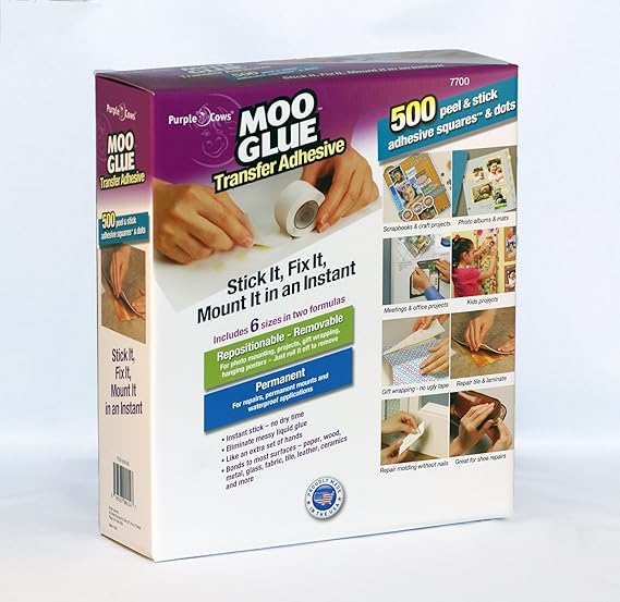 Purple Cows Moo Glue Transfer Adhesive 500 Pack 7700 General Purpose Glues