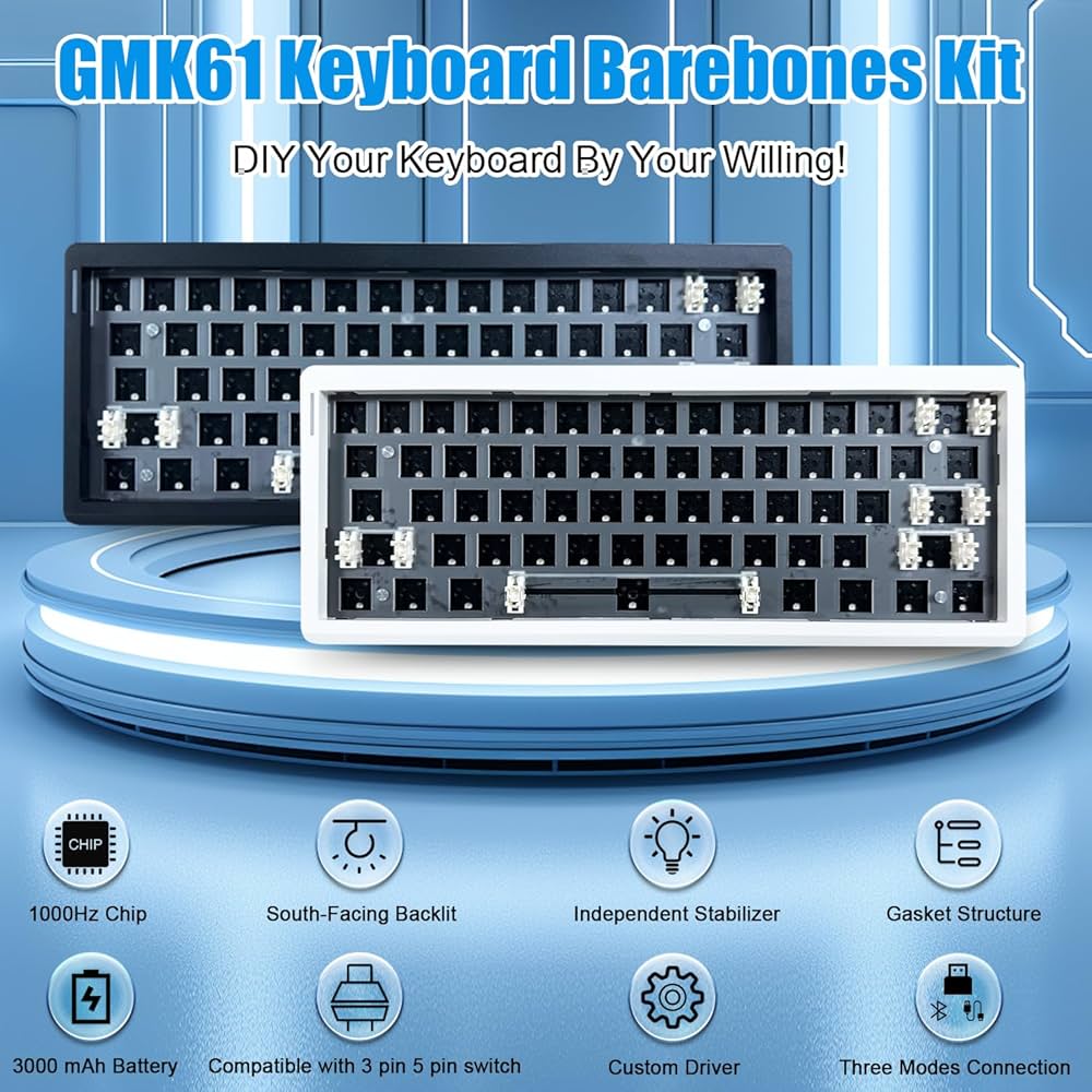 キーボード PLA60 Gasket Mount 60% Hotswap Keyboard PLA60 Gasket Mount 60% Hotswap Keyboard Kit — RNDKBD