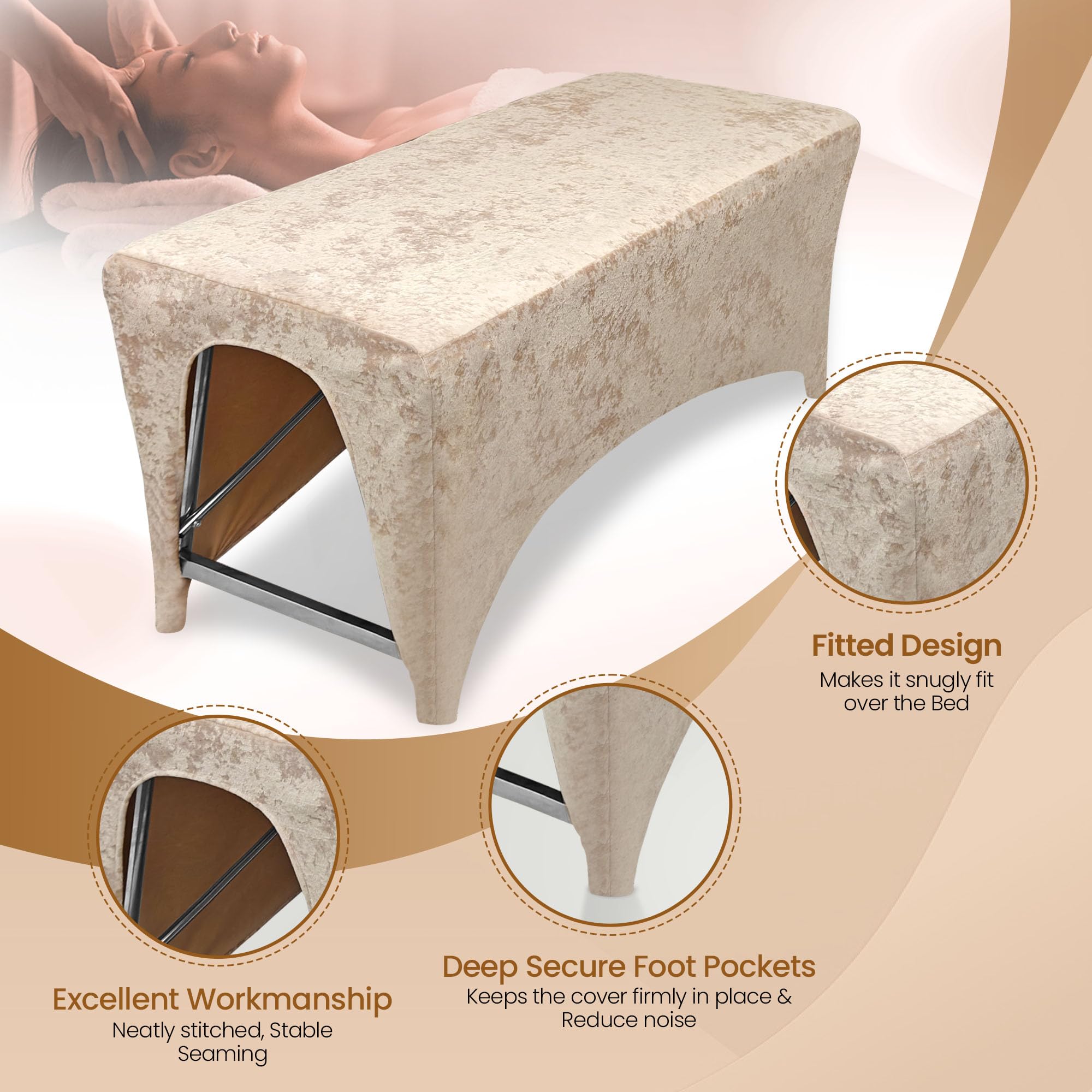 Funda de espuma para cama de pestañas, cubierta de mesa de masaje, funda ergonómica curvada para colchón para salón de belleza