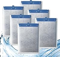 Pryitier 6-Pack Large Aquarium Filter Cartridges for Whisper Bio-Bag PF20-60, IQ20-60, 20i/40i & ReptoFilter - 4-Stage Filtration with Zeolite
