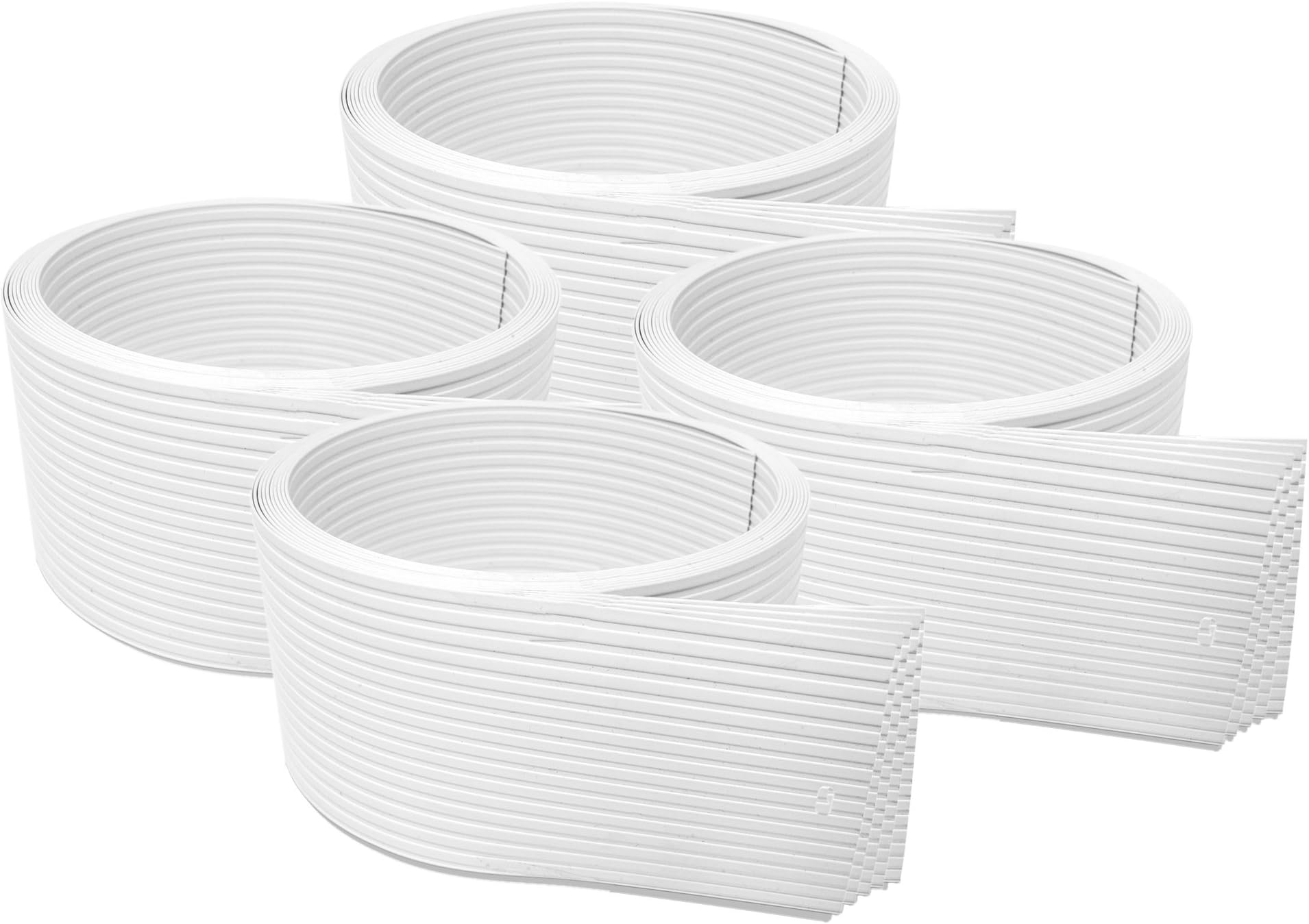 DALIX Vinyl Ribbed Vertical Blinds Door Replacement White 64.5" Window 20 Pack