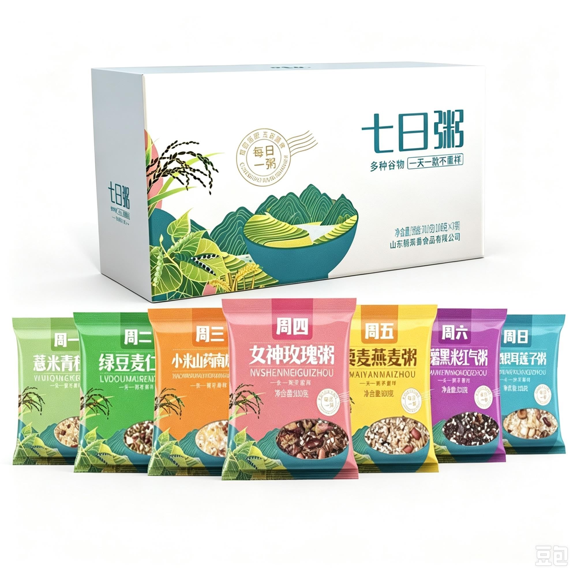Juego de gachas de cereales mixtos for 7 días, 7 bolsas