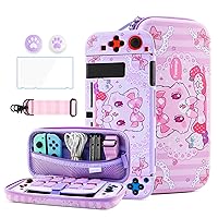 Vista 1 de HYPERCASE Cute Cat Switch Case Kit for NS Accessories Storage, with Portable Travel Carrying Bag Pouch, Soft Switch Protective Skin Cover, HD Screen