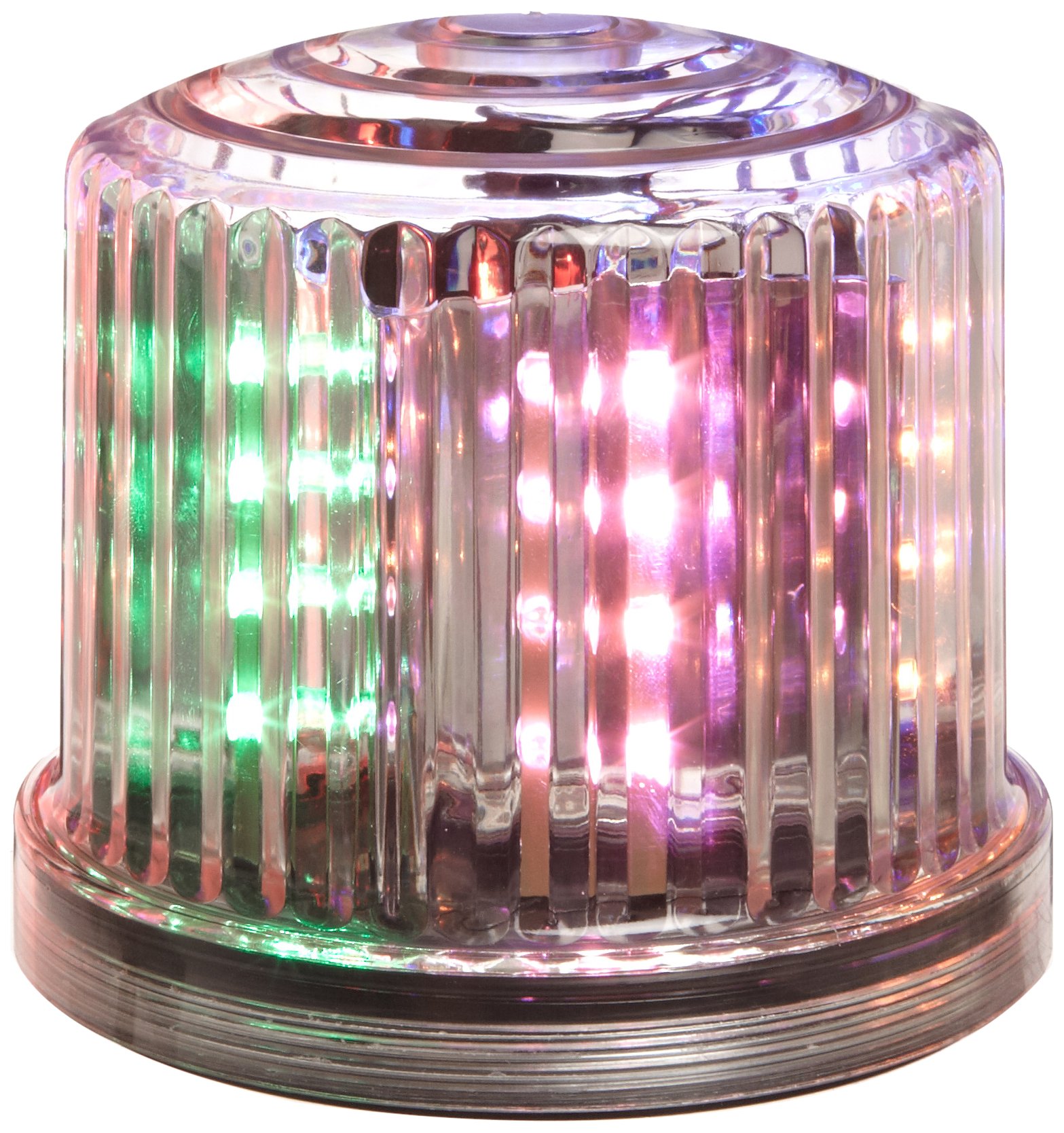 Fortune PL-450MUJ Battery Powered Ultra Bright LED Standard Police Beacon, 5" Diameter x 5" Height, Multi Color