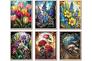 Flower Art Kit - Diamond Painting for Adults (6 Pack, 16x12 inch)