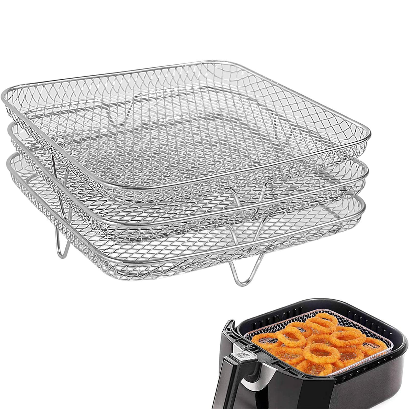 Air Fryer Papel Liner para Freidora de Aire Bandeja para Hornear Alimentos Portátil de Silicona Resistente Al Aceite Y Al Agua Adecuado para Verano