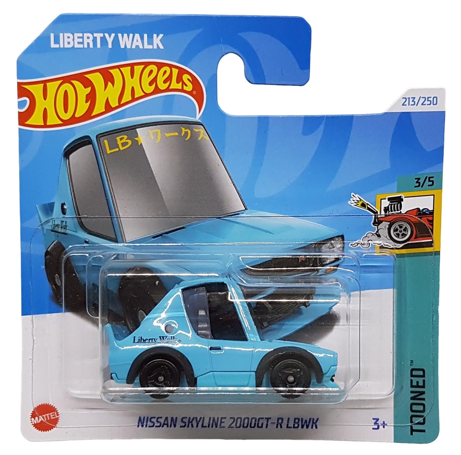 Hot Wheels Nissan Skyline 2000GT-R LBWK HRY85 Tooned 3/5 Short Card Liberty Walk Nissan Licence Mattel 2024 1:64