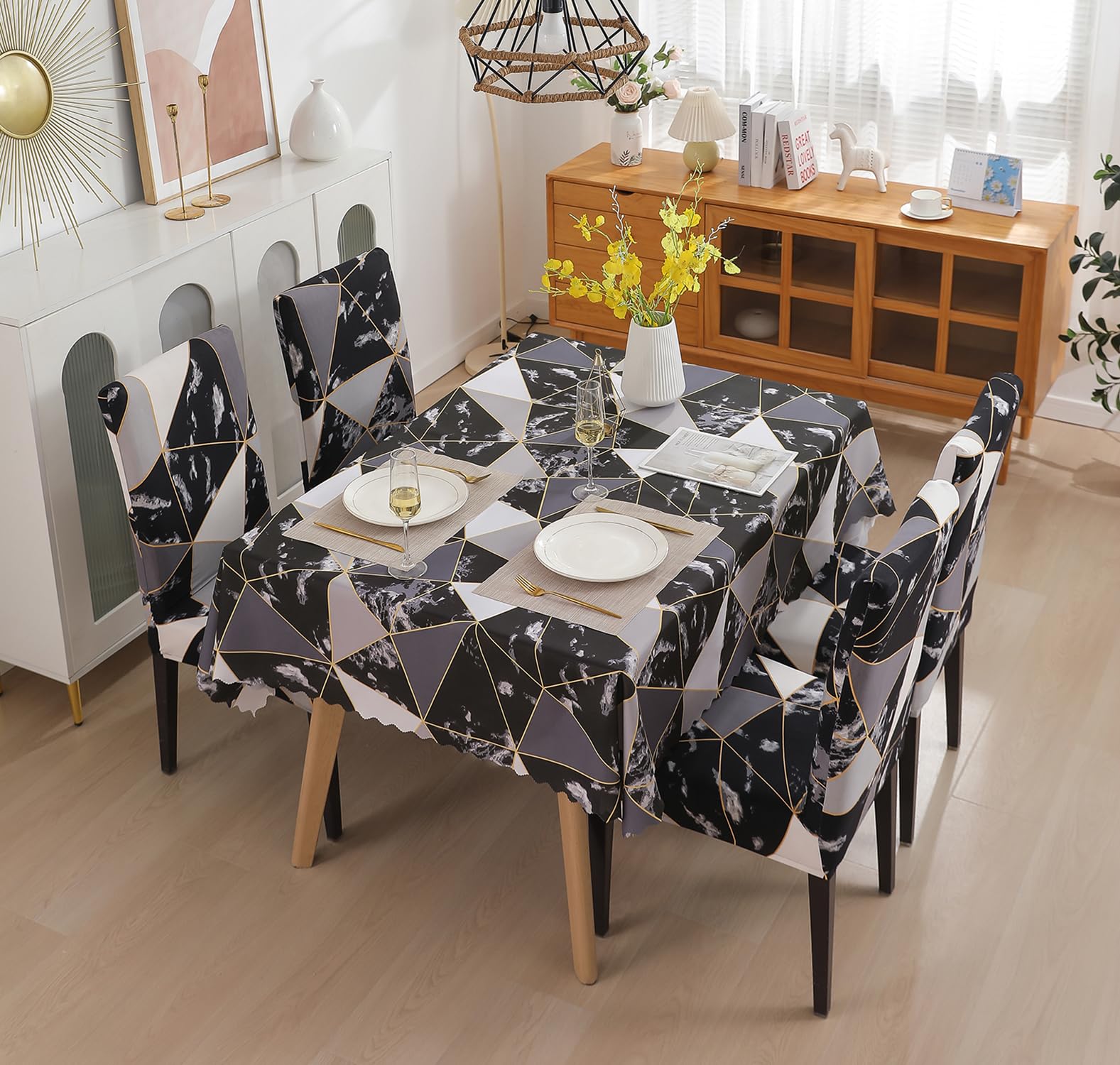 House of Quirk Dining Chair Cover with Table Covers for Kitchen  