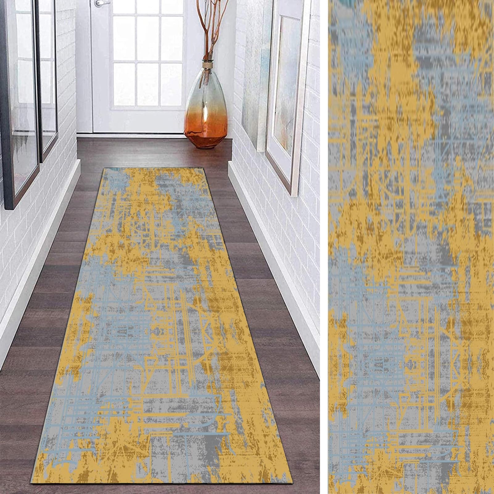 Modern Carpet Runner Rug for Hallway 60x300cm，Corridor Stair Entryway Narrow Runner Rug 60cm/80cm/100cm/120cm Wide Non Slip Backing Area Rug (Size : 3.3 ft × 8.2 ft)