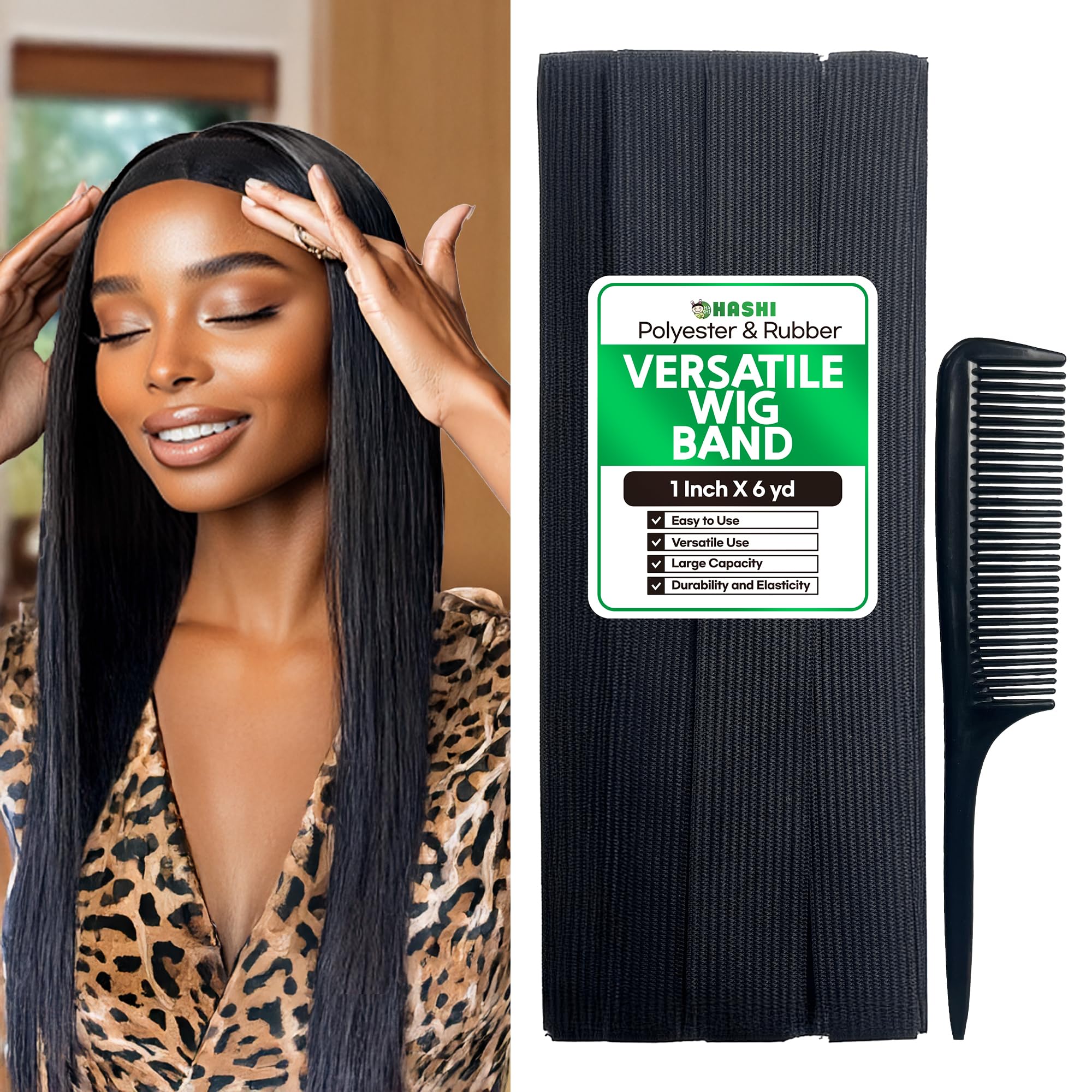 HA SHI Elastic Wig Band for Sewing - Lace Melting Edge Band for Lace Front Wigs, 1