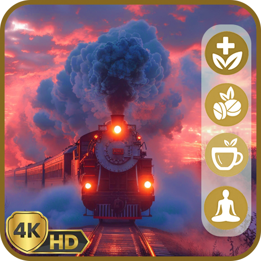 Zug im Himmel – Entspannender Fantasy-Eisenbahn-Bildschirmschoner