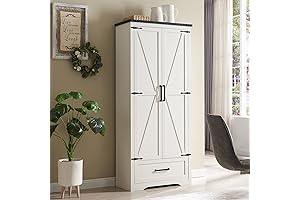 JXQTLINGMU 72" Tall Farmhouse Pantry Cabinet: A Chic and Practical Storage Solution...