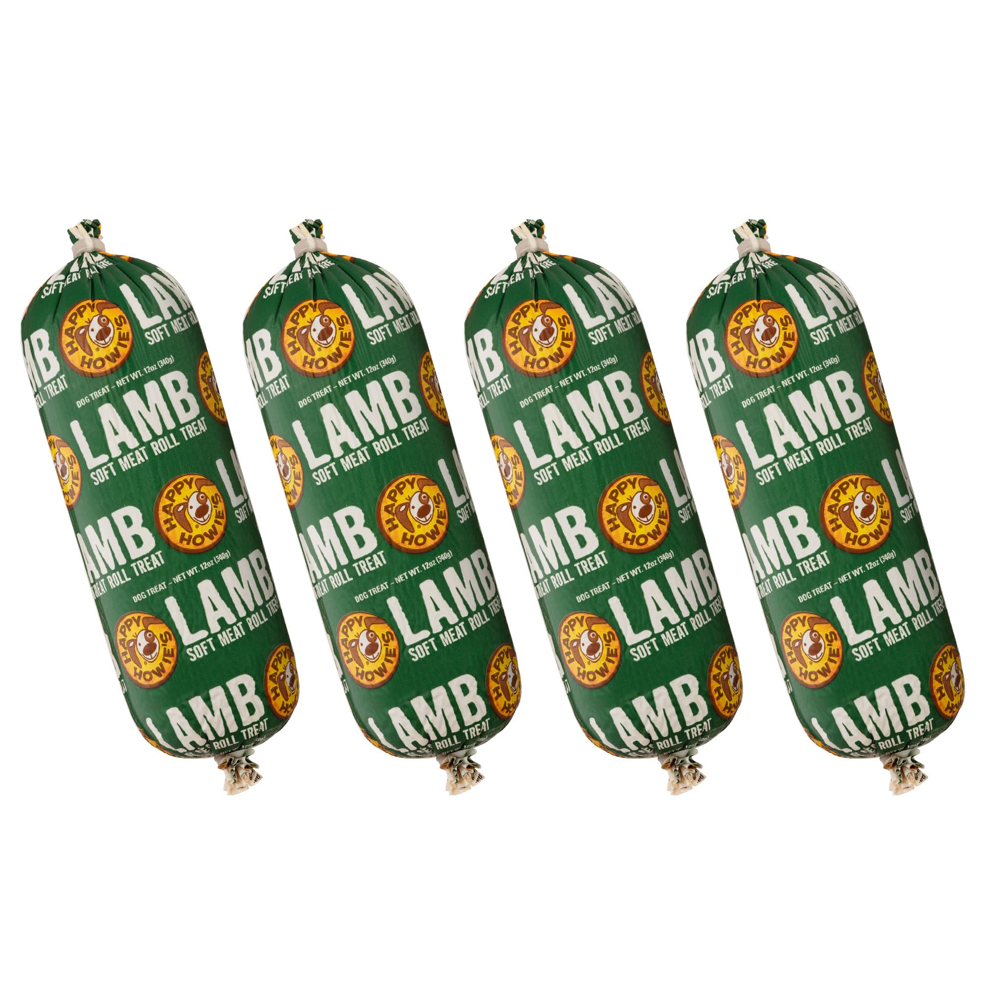 Happy Howie's Soft Meat Roll Treat - Soft Dog Food Rolls, High Protein, Natural Ingredients, for All Dogs, Made in USA - Lamb, 12 Oz (Pack of 4)