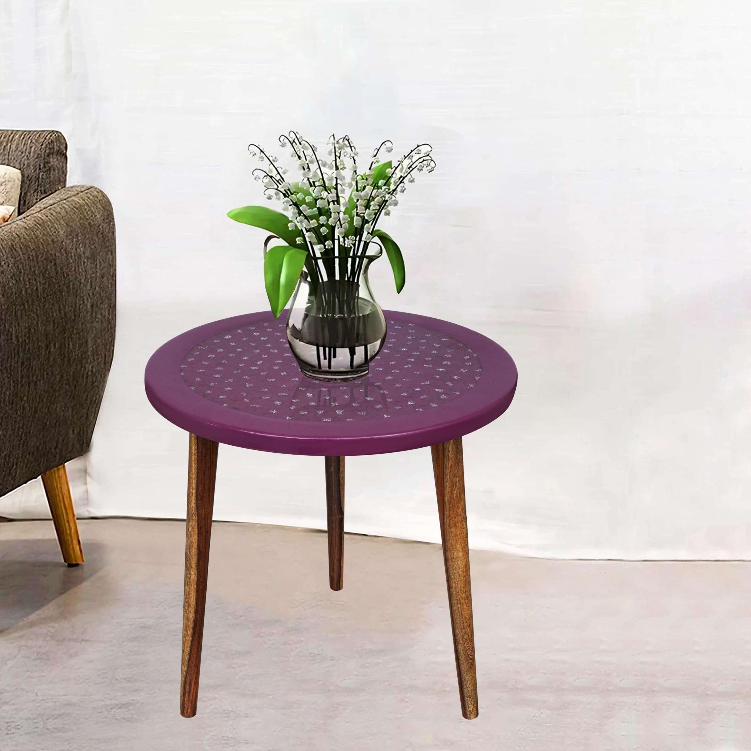 Esencia by RoaylsKar Wooden Round Side Table | Epoxy End Table | Coffee Table | Mid Century Modern Resine | Living Room Furnitur -01 2