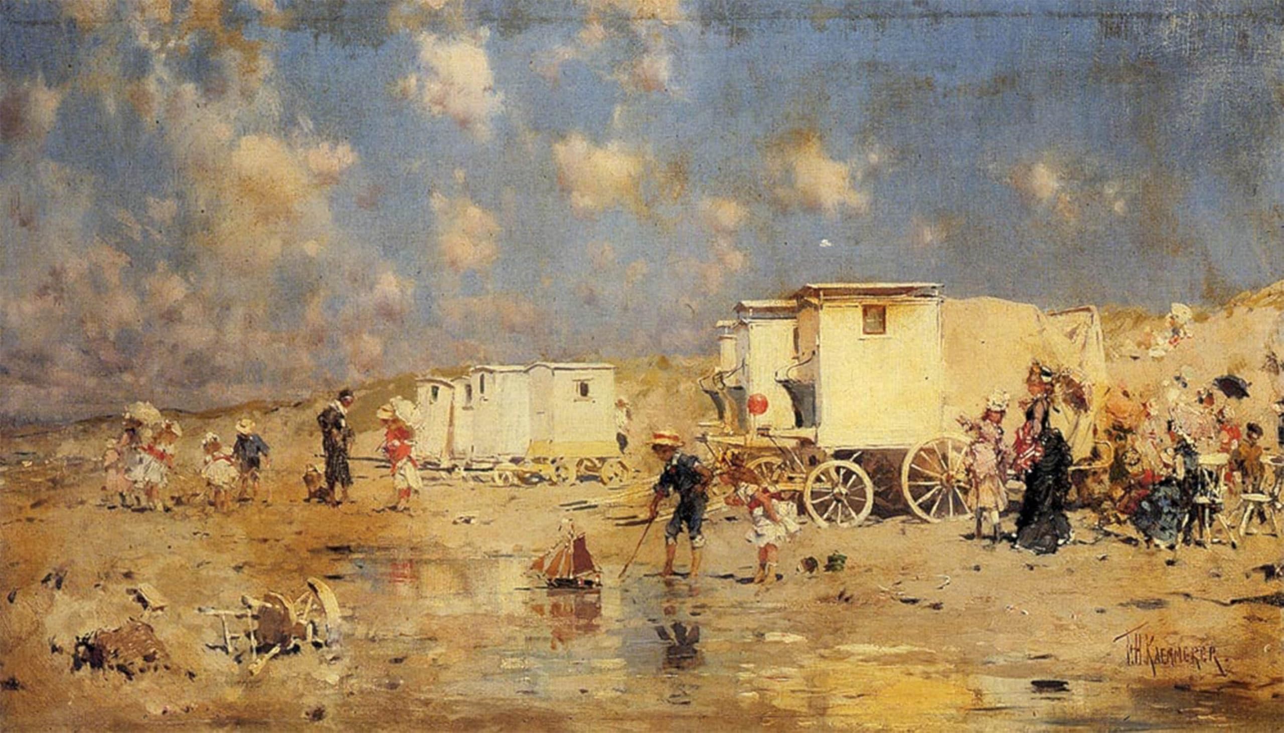 POSTERIIk Famous Animal Posters Vintage Picture The Beach At Scheveningen Frederick Hendrik Kaemmerer Modern Wall Decor for Home Decor 60x90cm