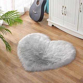 Lanqinglv - Alfombra de piel de cordero sintética de oveja sintética, muy suave, de pelo largo y de imitación de cordero, universal, para silla, sofá, cama (gris claro, 50 x 60 cm)