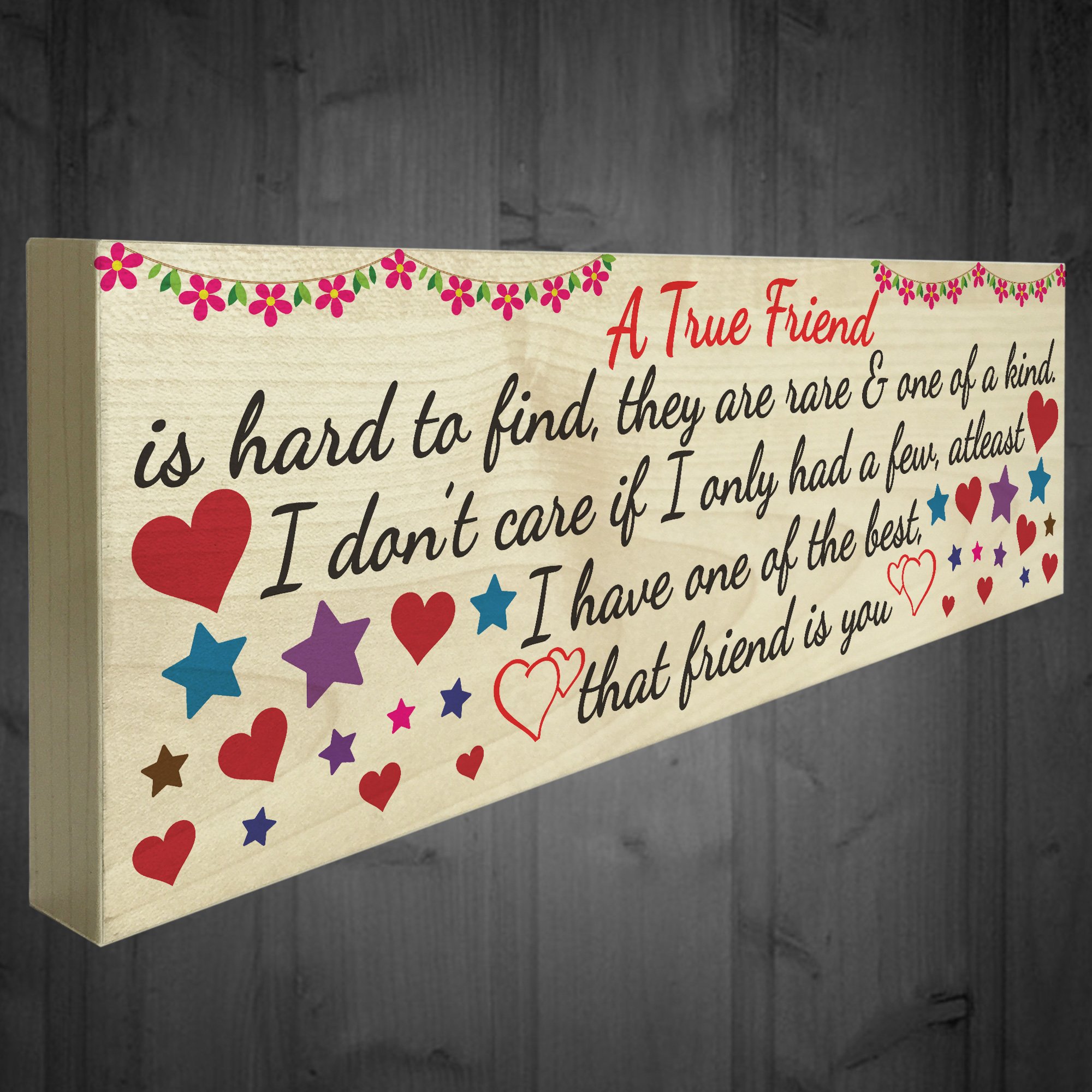 Red Ocean A True Friend Is Hard To Find Freestanding Friendship Plaque Best Friends Gift