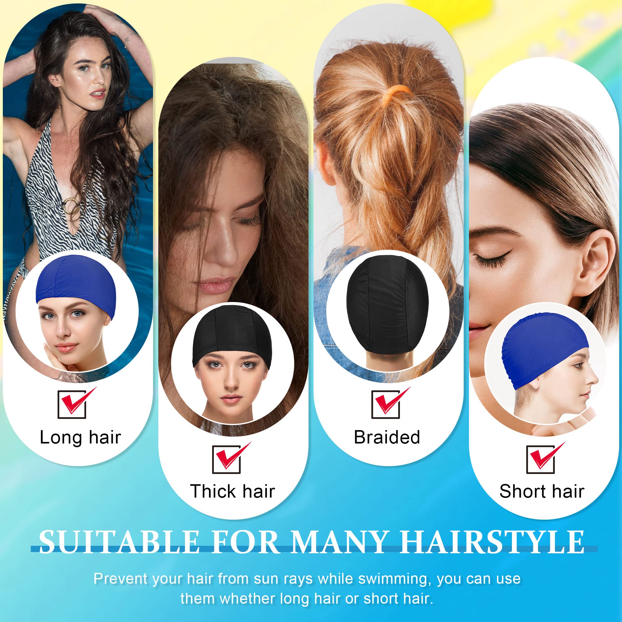 2 Cuffie Da Nuoto In Spandex - Elastiche, Leggere, Per Donne, Uomini E Bambini