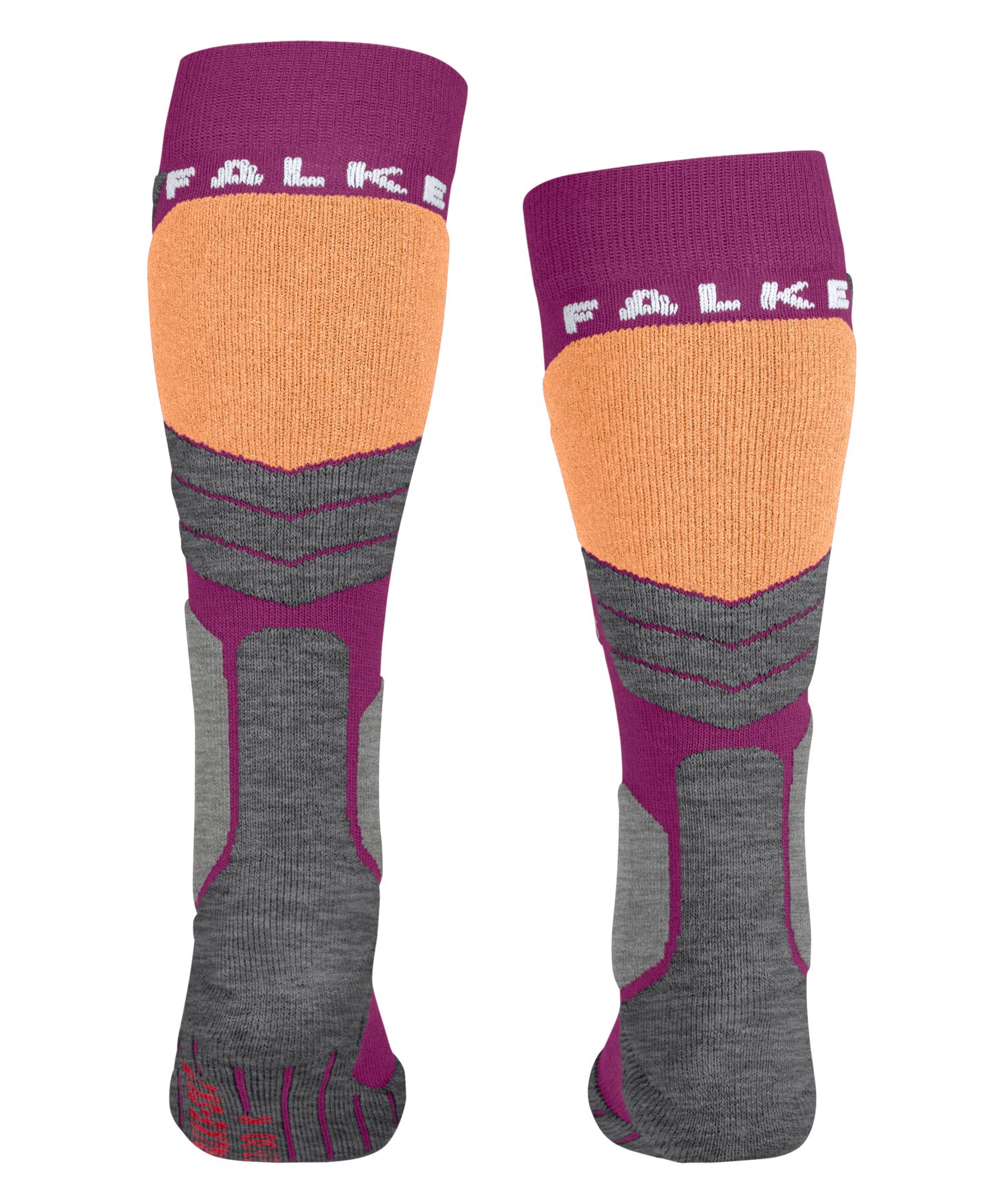 FALKE Uniseks - dzieci Skarpety narciarskie SK2 Intermediate K Kh Wełna ciepłe grube 1 Para, Fioletowy Radiant Orchid 8692, 31-34