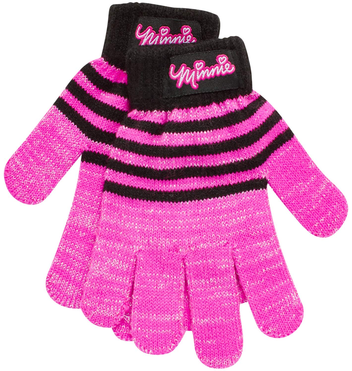 Disney Assorted Character Designs 4 Pair Gloves or Mittens Cold Weather Set, Little Girls, Age 2-7 (Minnie Mouse - 4 Pair Gloves Design Set)