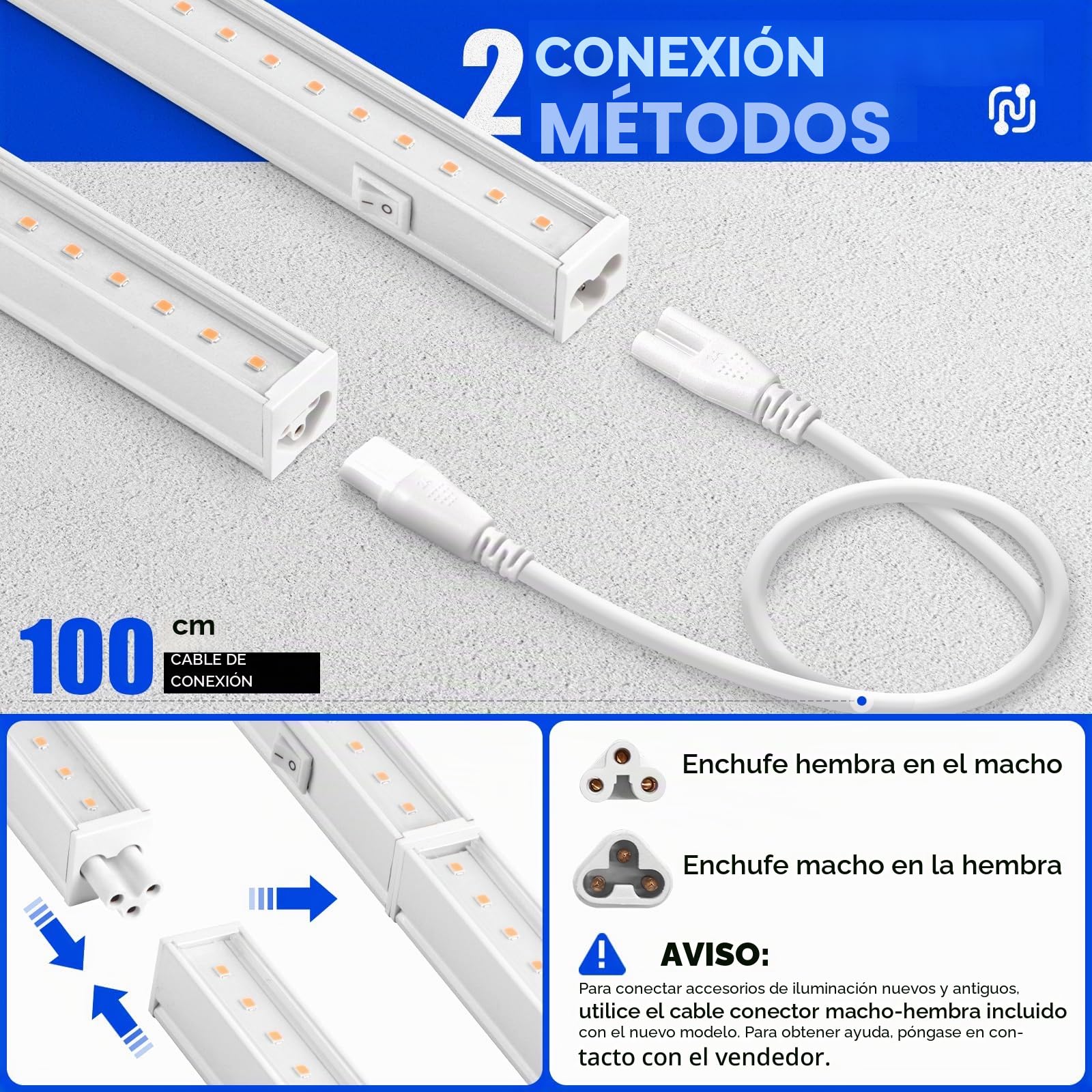 Barrina Luces de cultivo T5 de 1 pie para plantas de interior, amarillo, luz solar de espectro completo, lámpara de cultivo de plantas enlazable, tira de luz LED de crecimiento con interruptor, Plug