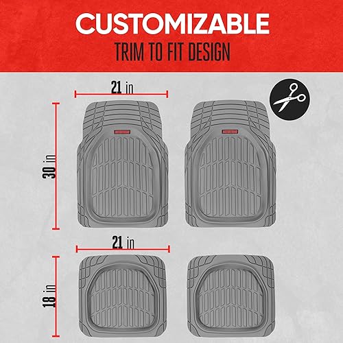 Miniatura 4 de Motor Trend flextough Alfombrillas para automóvil, 2 piezas gris