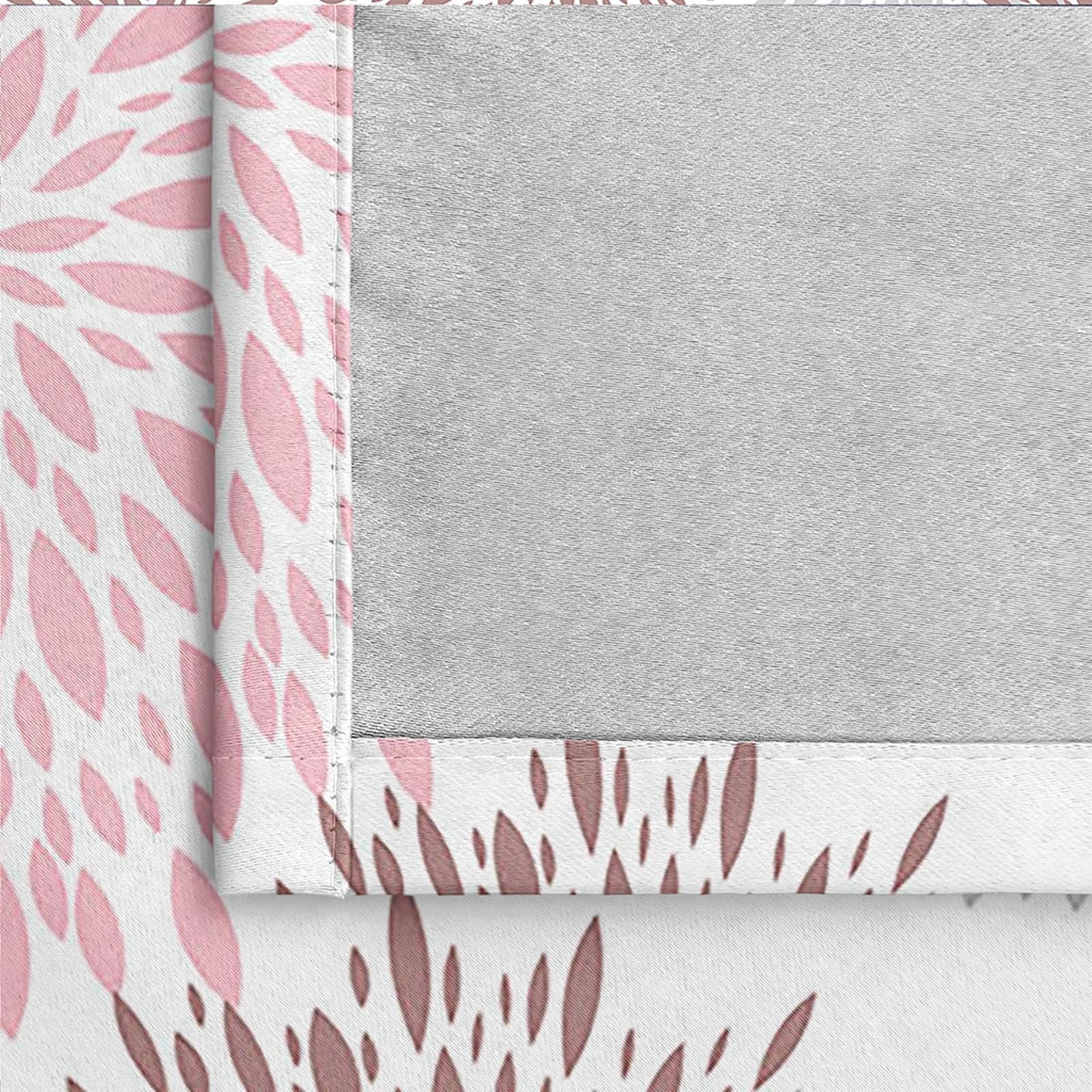 Lot de 2 Rideaux Occultant, Rideau Occultant Fenetre à Oeillets Motif de Simple Pétales de Fleurs Rideaux pour Decoration Chambre Salon Intérieurs, 132x274 CM(LxH), Gris Rose Marron