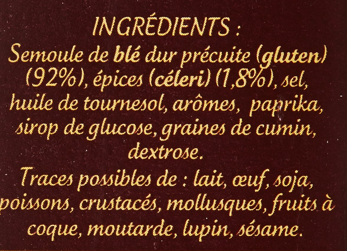 Tipiak Graine de Couscous Parfumé aux Épices du Monde 500 g