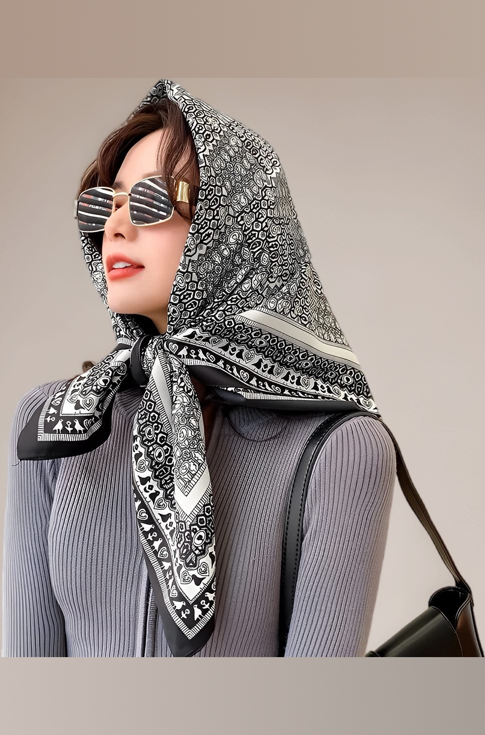 Satin Scarf for Women Stylish, Silk Scarf Ladies Scarf for Women, Square Scarves for Women, Stylish Print Hair Scarf for Women, Soft Comfy Head Neck Scarf Stole - 35x35in