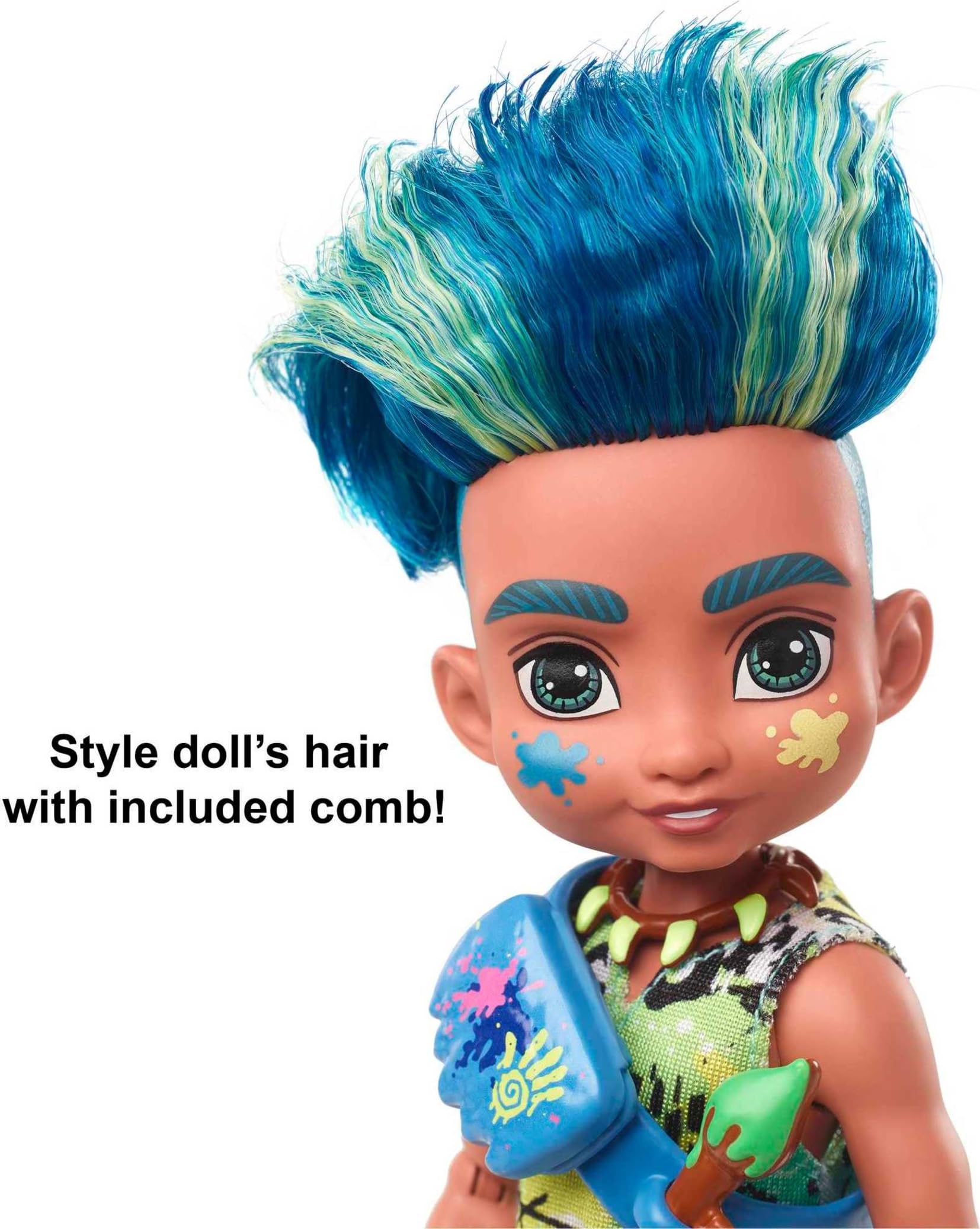 Cave Club coffret Babysitting avec poupée Fernessa aux cheveux roses avec mini-poupée bébé des