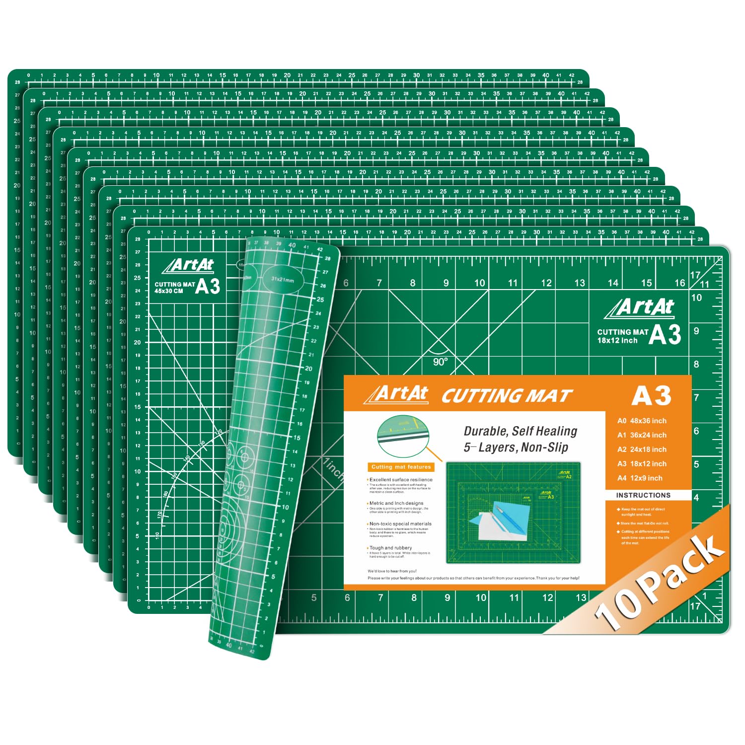ArtAt Self Healing Cutting Mat - 12"x 18" -8