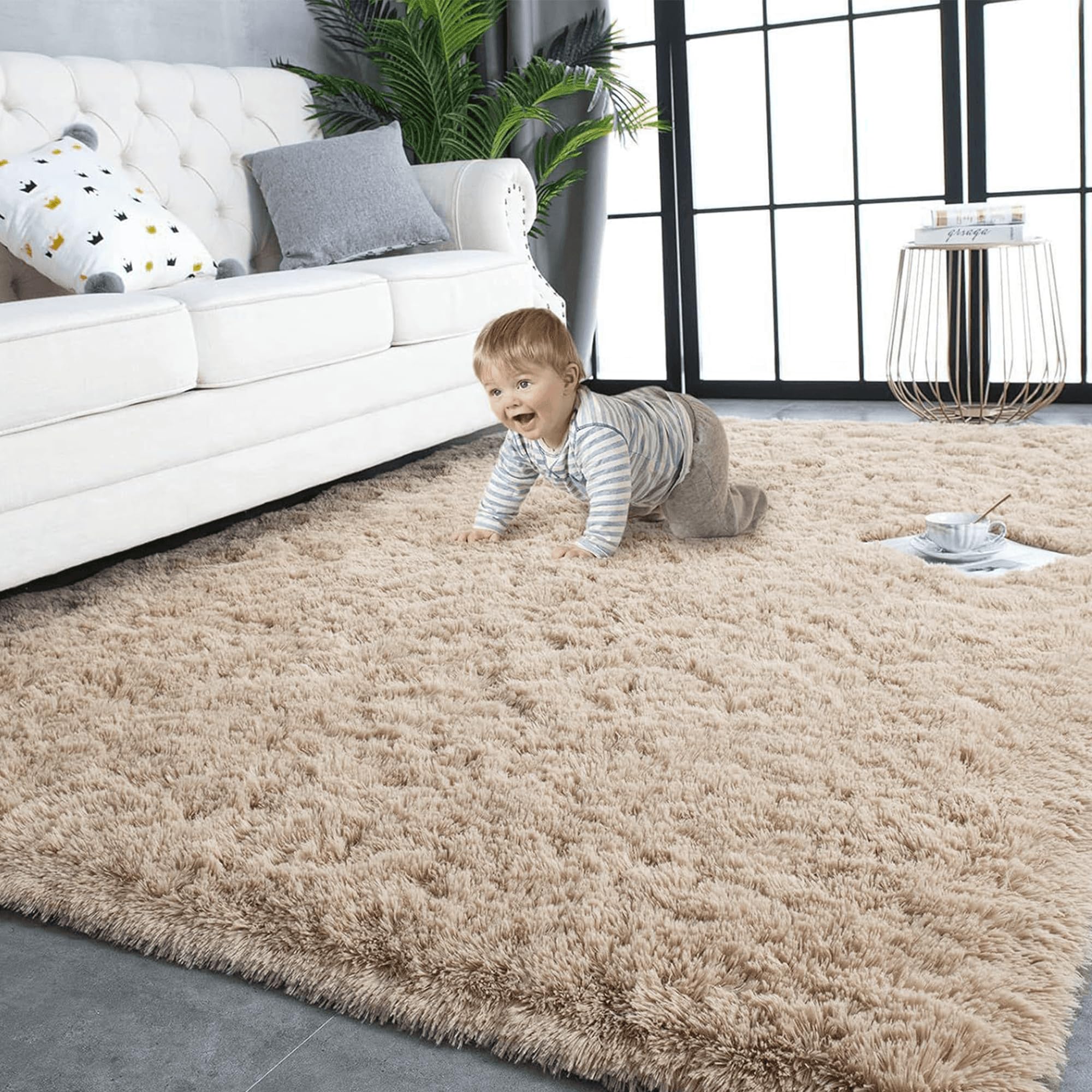 Amazon | ラグ カーペット ラグマット 240 x 350 cm 防音厚手防ダニ
