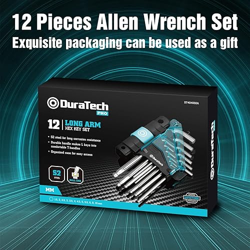 Vista 20 de DURATECH Allen - Juego de llaves hexagonales, 27 piezas de brazo largo SAE y métrico Torx Star Ball End