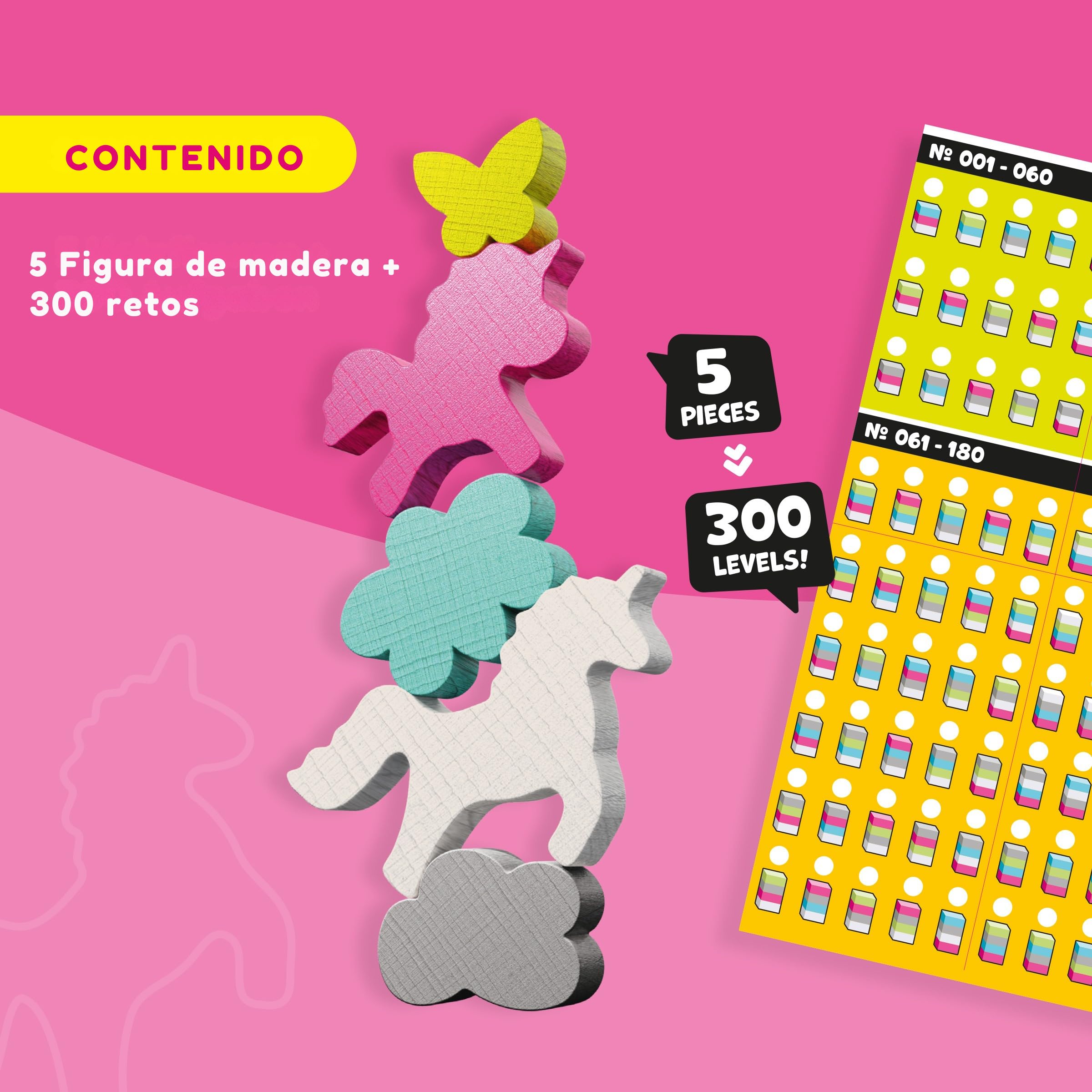 HABA 2013866001 - Stacking Challenge Unicorns, Juego Infantil con retos de apilar, Solitario, de Viaje. Más 6 años