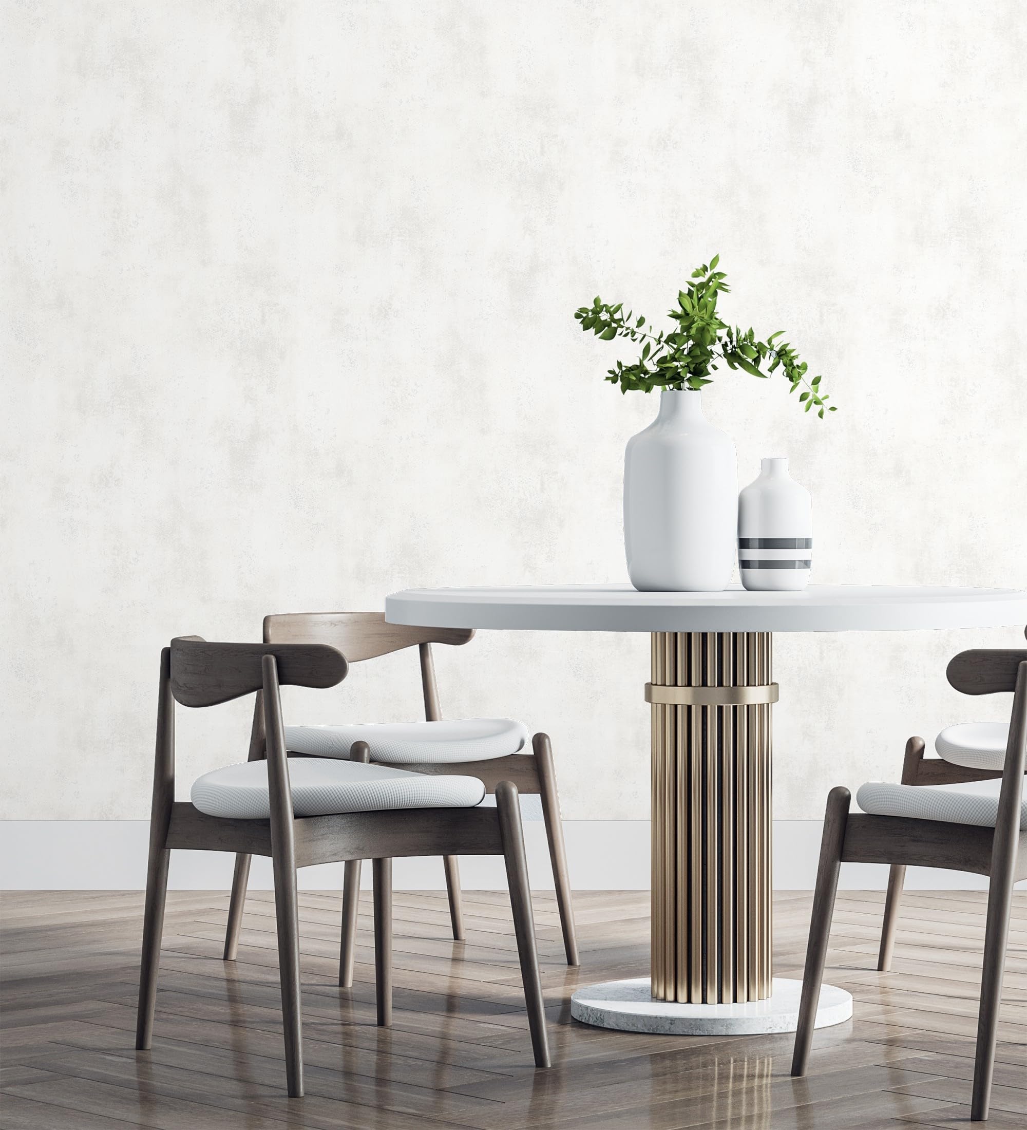 GAULAN 128798 Papier peint vinyle lavable effet mur béton relief blanc pour mur salon cuisine bain chambre couloir stanza salle à mange tête de lit - Rouleaux de 10 m x 0,53 m